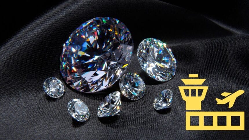 સુરત એરપોર્ટ પર DRI દ્વારા જપ્ત કરાયેલા 6 કરોડના હીરા અને વિદેશી ચલણનો ફોટો.