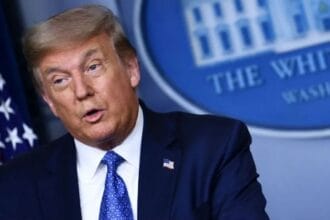 US President Donald Trump discussing high tariffs policies on Indian goods due to Russian oil purchases.